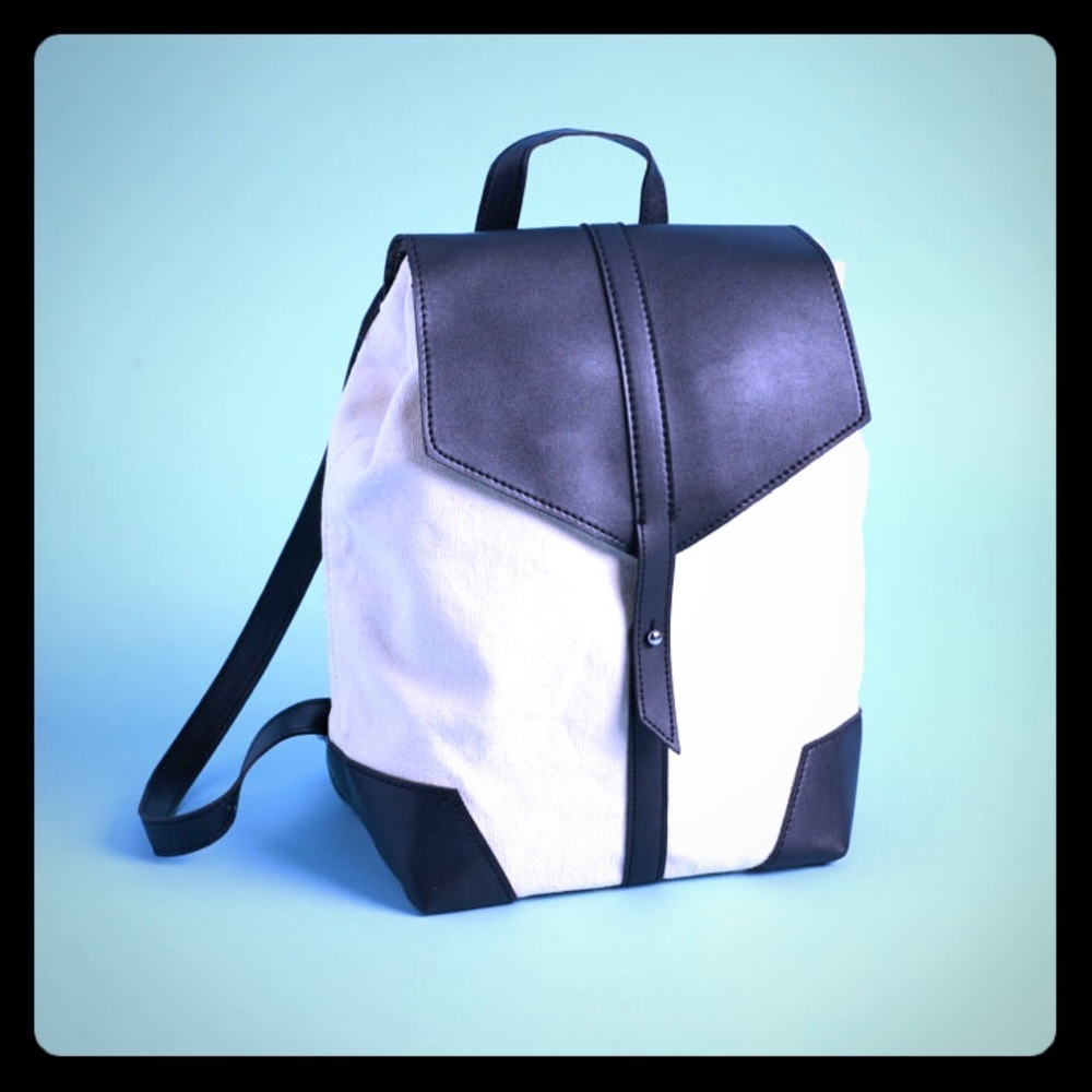 Deux Lux leather and canvas backpack